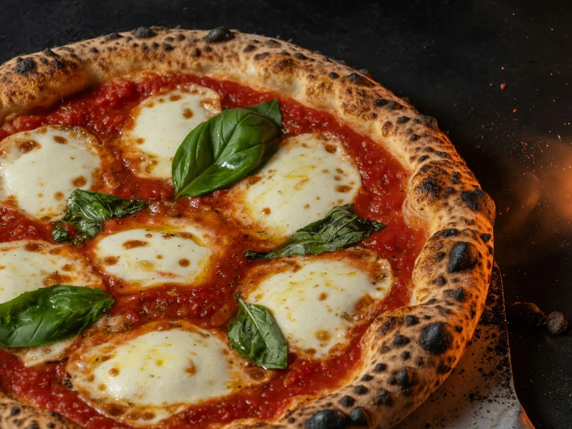Cinder pizza from the fire